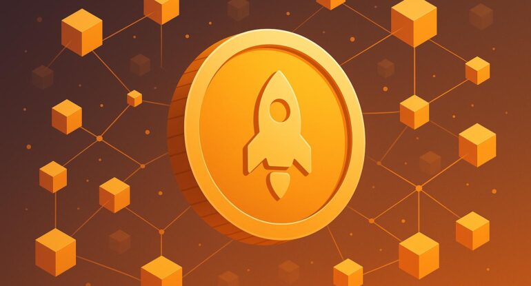 A_digital_illustration_features_a_golden_coin_with عملة Omni Network