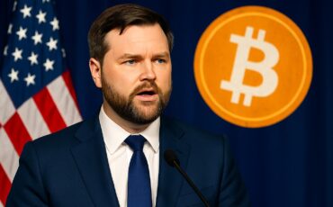 A_digital_photograph_features_a_Caucasian_male_spe نائب الرئيس الأمريكي يتحدث في مؤتمر بيتكوين القادم