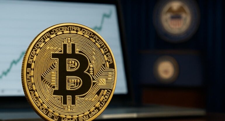 A_digital_photograph_features_a_gold_Bitcoin_coin_ صندوق بيتكوين BlackRock يجذب 356 مليون دولار