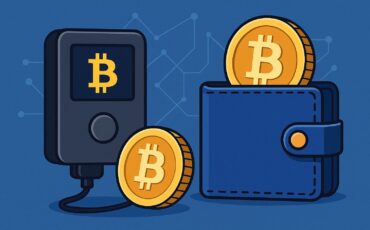 A_flat-style_digital_illustration_depicts_two_key_ ما الفرق بين المحافظ الباردة والساخنة؟