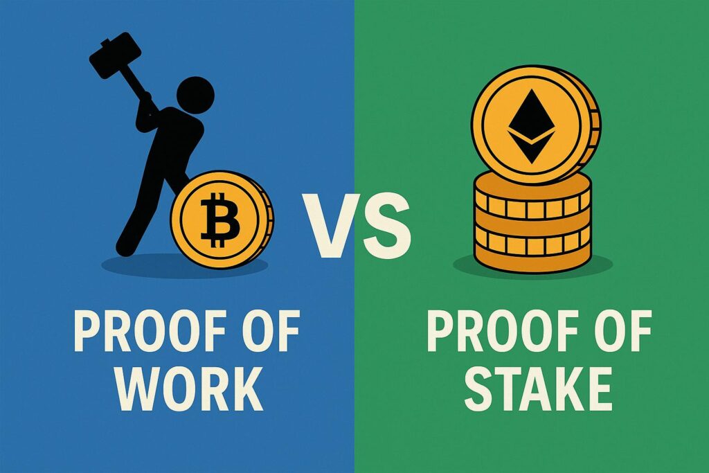 شرح الفرق بين Proof of Work وProof of Stake