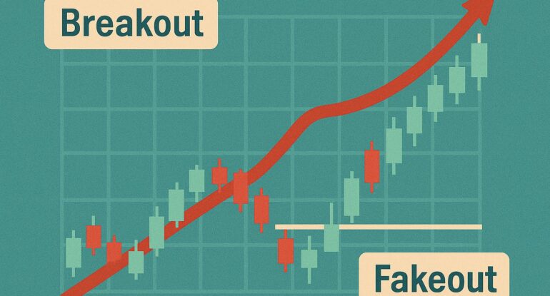 breakout_fakeout_chart شرح استراتيجيات Breakout وFakeout مع أمثلة من السوق