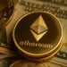 A_digital_photograph_displays_a_gold_Ethereum_coin رحلة أسعار الإيثيريوم: من الابتكار التقني إلى التأثيرات السياسية