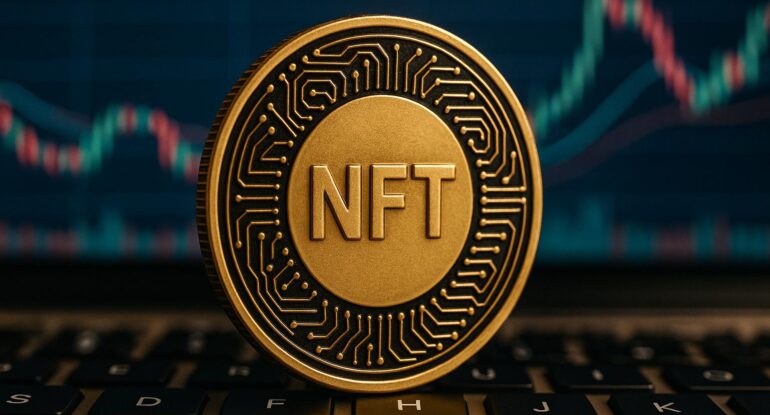 A_digital_photograph_features_a_gold-colored,_phys كيفية تخزين NFT