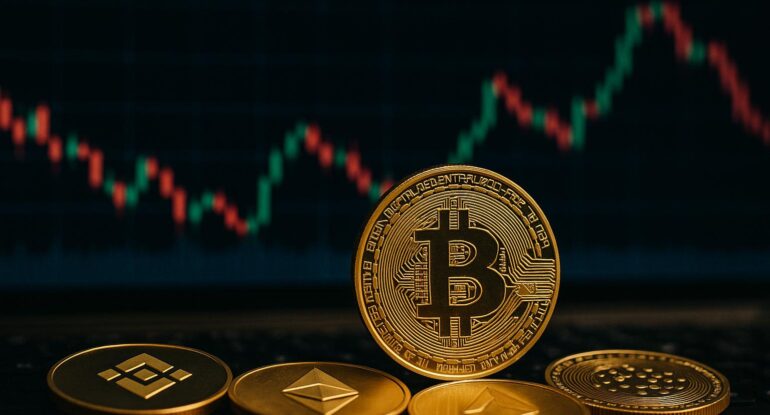 A_digital_photograph_features_five_physical_crypto عملة HOME